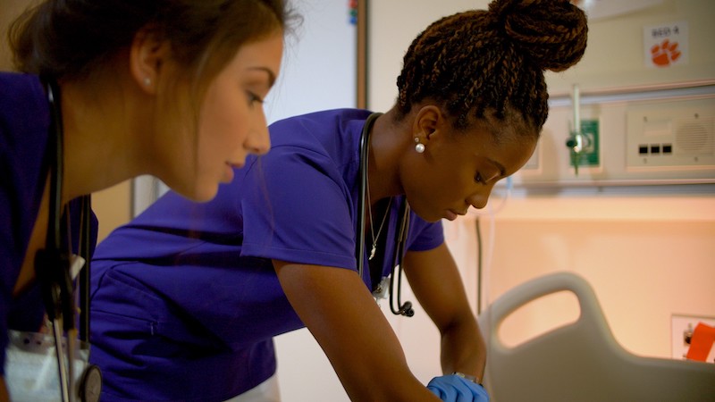 Nursing Students earning a bachelor of science in nursing degree from Clemson