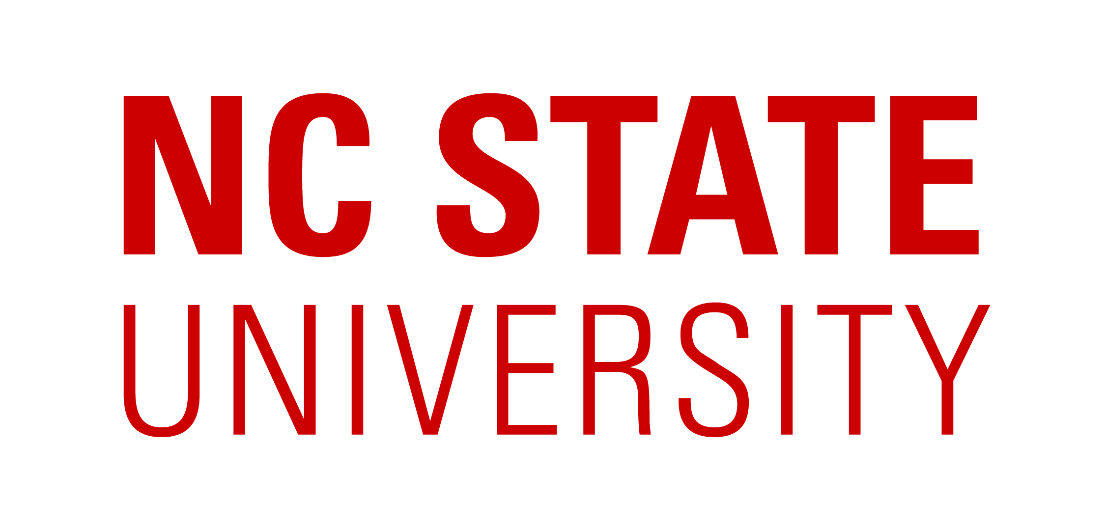 NC State University logo in bold red lettering.