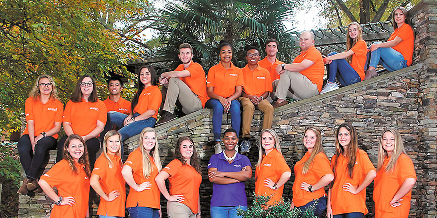Group photo of student ambassadors in garden