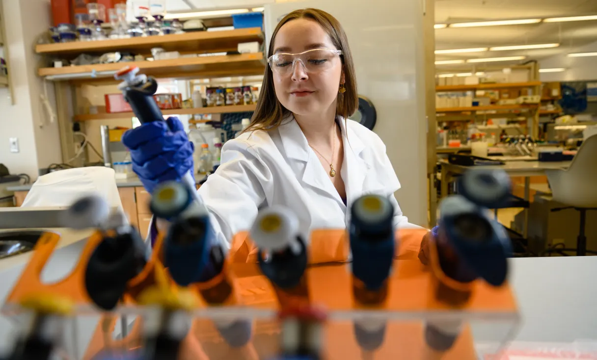 Elizabeth Caldwell working in a lab