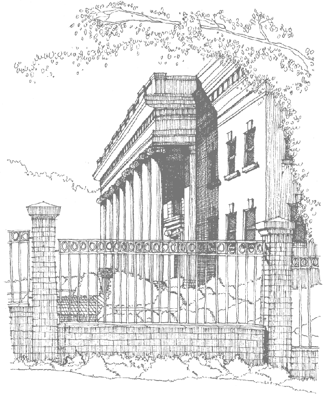 James Barker sketch of Sikes Hall
