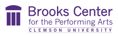 Clemson University Brooks Center for the Performing Arts logo.