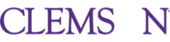 Purple Clemson Wordmark with White Paw