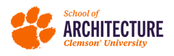 Clemson University School of Architecture logo.