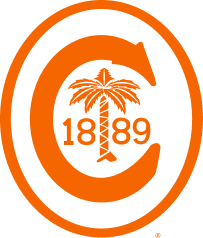 Clemson University orange Ring Crest symbol.