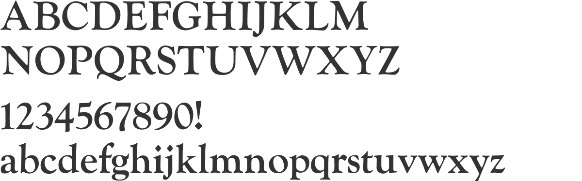 Example of the alphabet in Goudy Old Style font