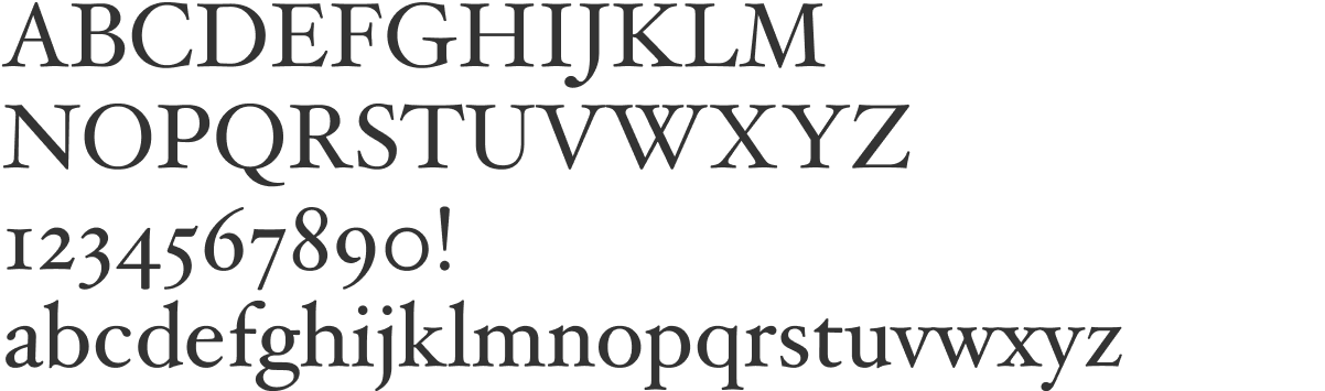 Example of the alphabet in Hoefler