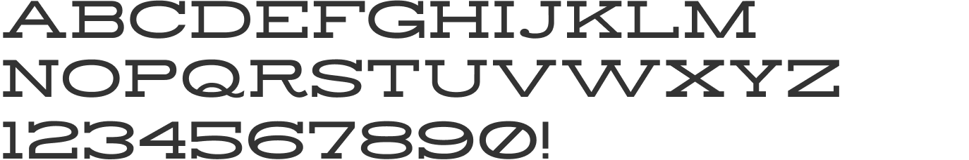 Font example showing the alphabet in Old Hall Slab Serif