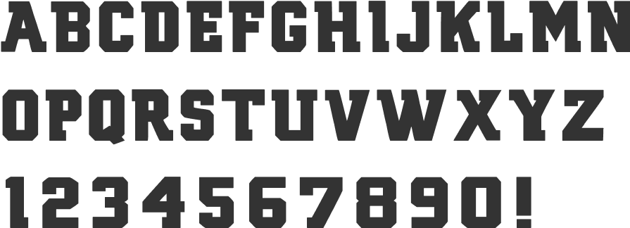 Font example showing the alphabet in PawHammer font