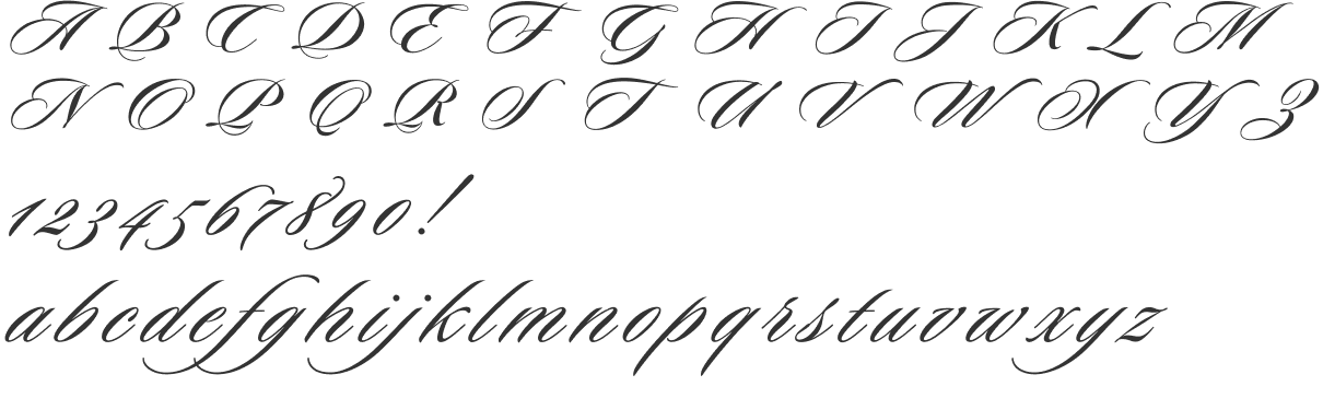 Example of the alphabet in Sloop Script