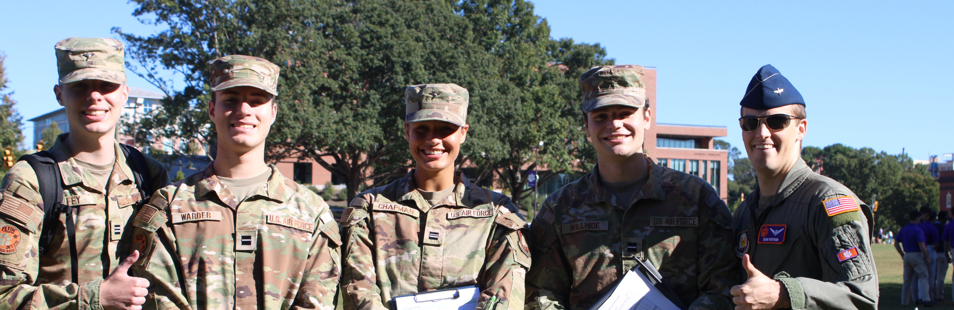 Cadets in camo unifroms.