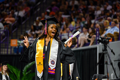 Female CAFLS student graduating