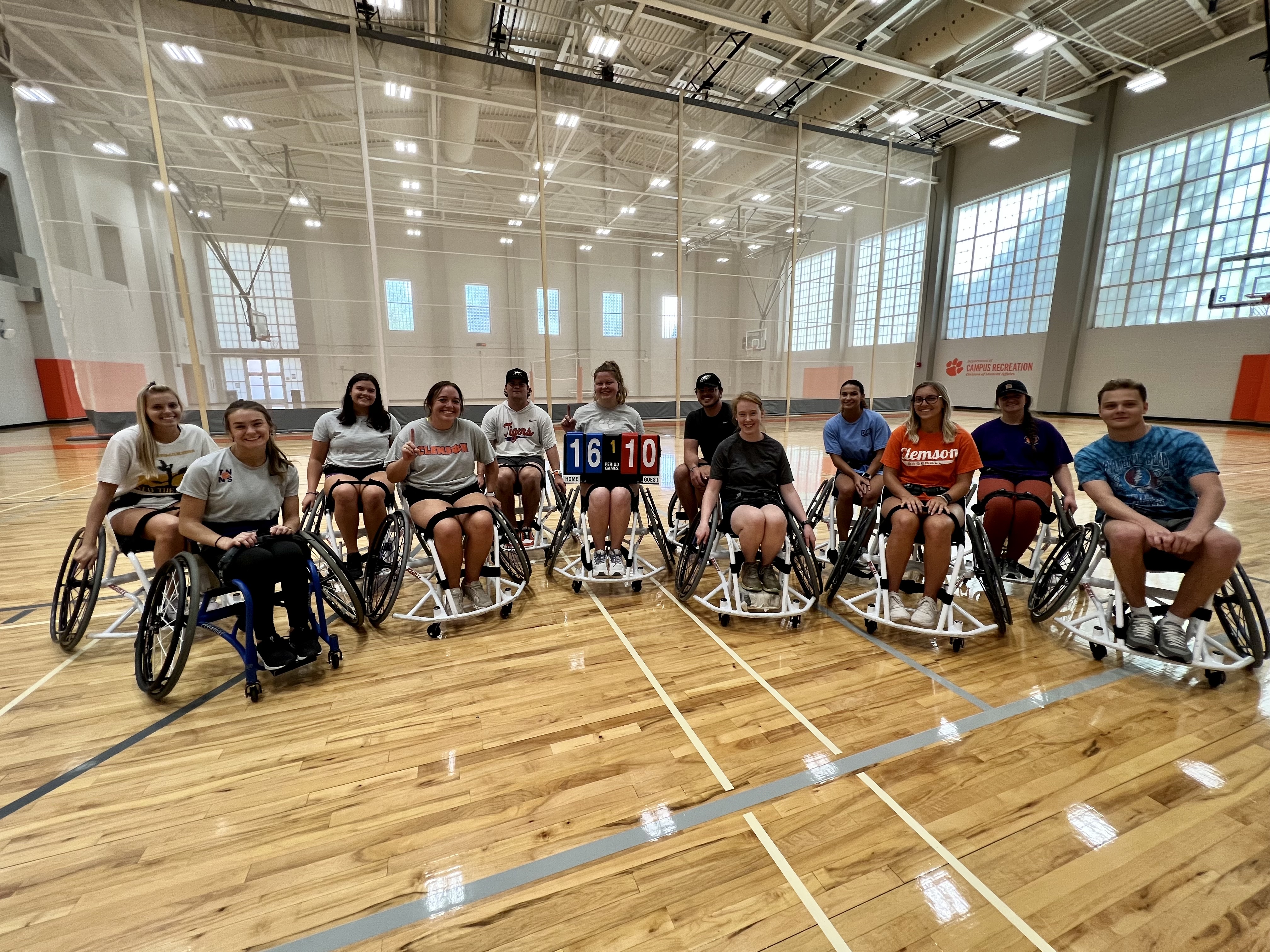 PRTM students playing adaptive basketball.