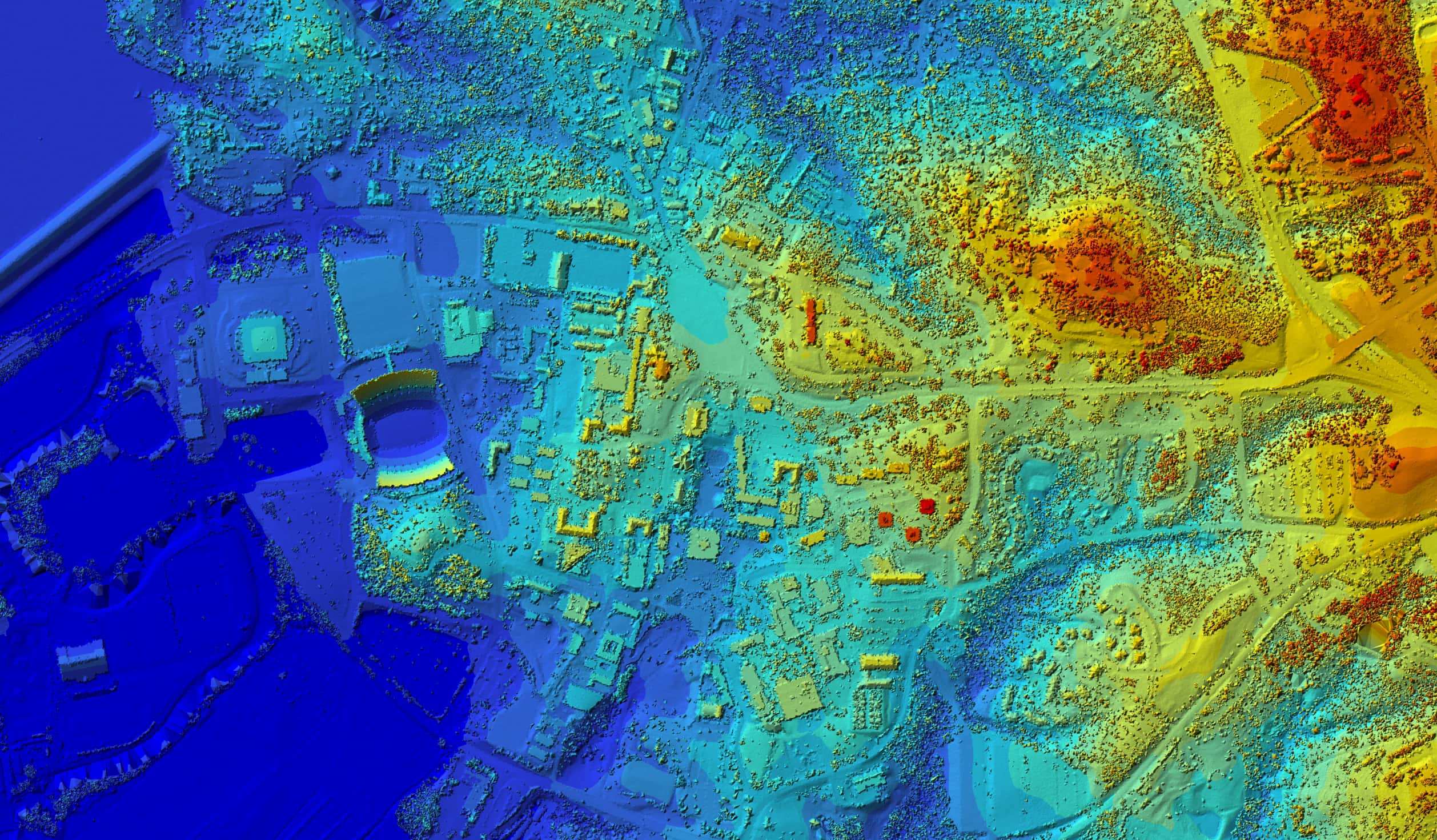 Topographic heat map of Clemson University