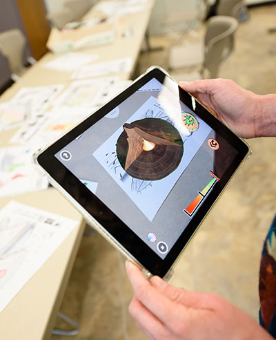 close-up of app that uses augmented technology