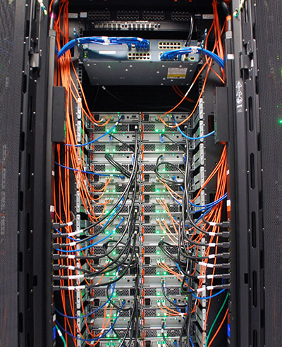 Close up of server wires