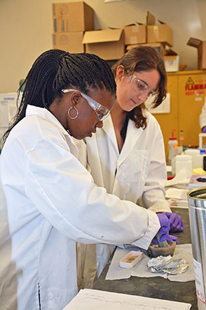 Female students in lab for MADE in SC