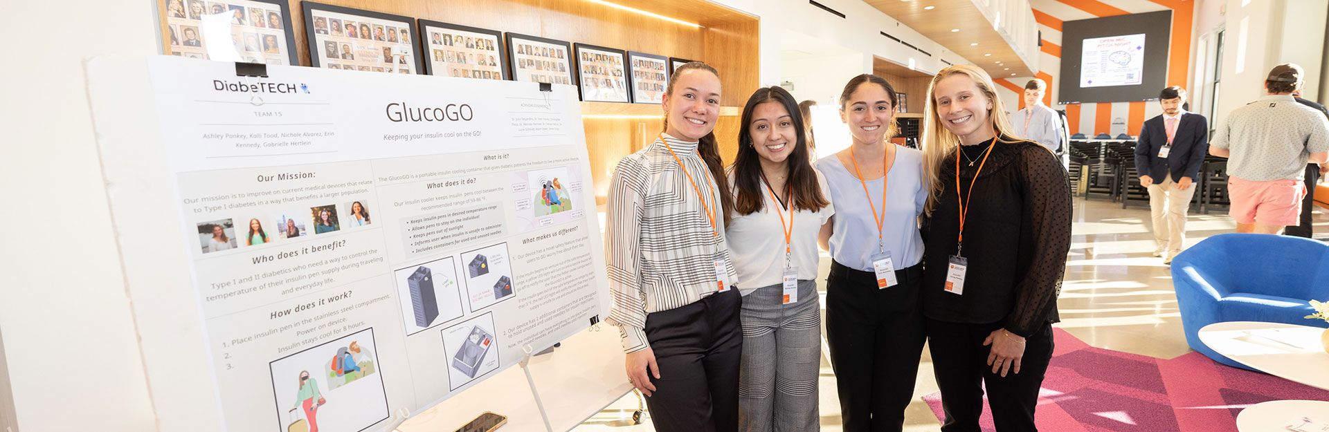 Students with their poster in the Spark Challenge.