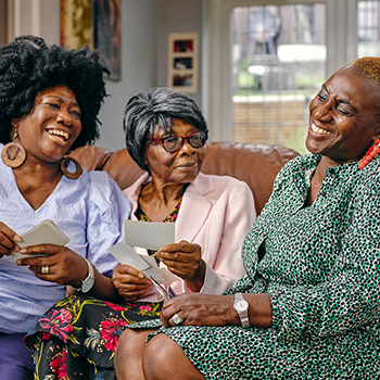 Three women having a discussion