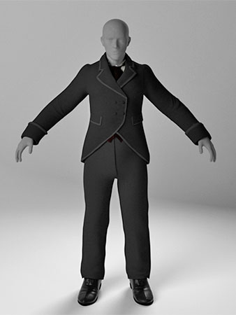 3D digital reconstruction of all black clothing Dixon Clothing