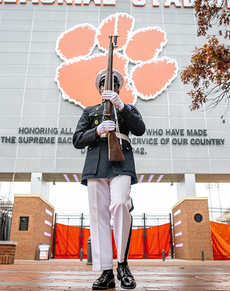 Honor Guard in front of Memorial Stadium