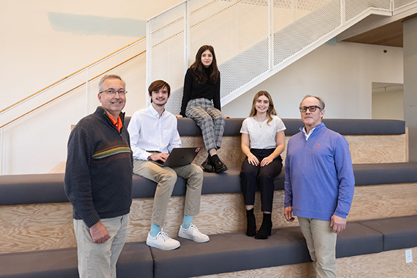 From left to right - John DesJardins, Hayden Roof, Brianna Sebastian-Olazabal, Megan DeGrezia and John Hannon