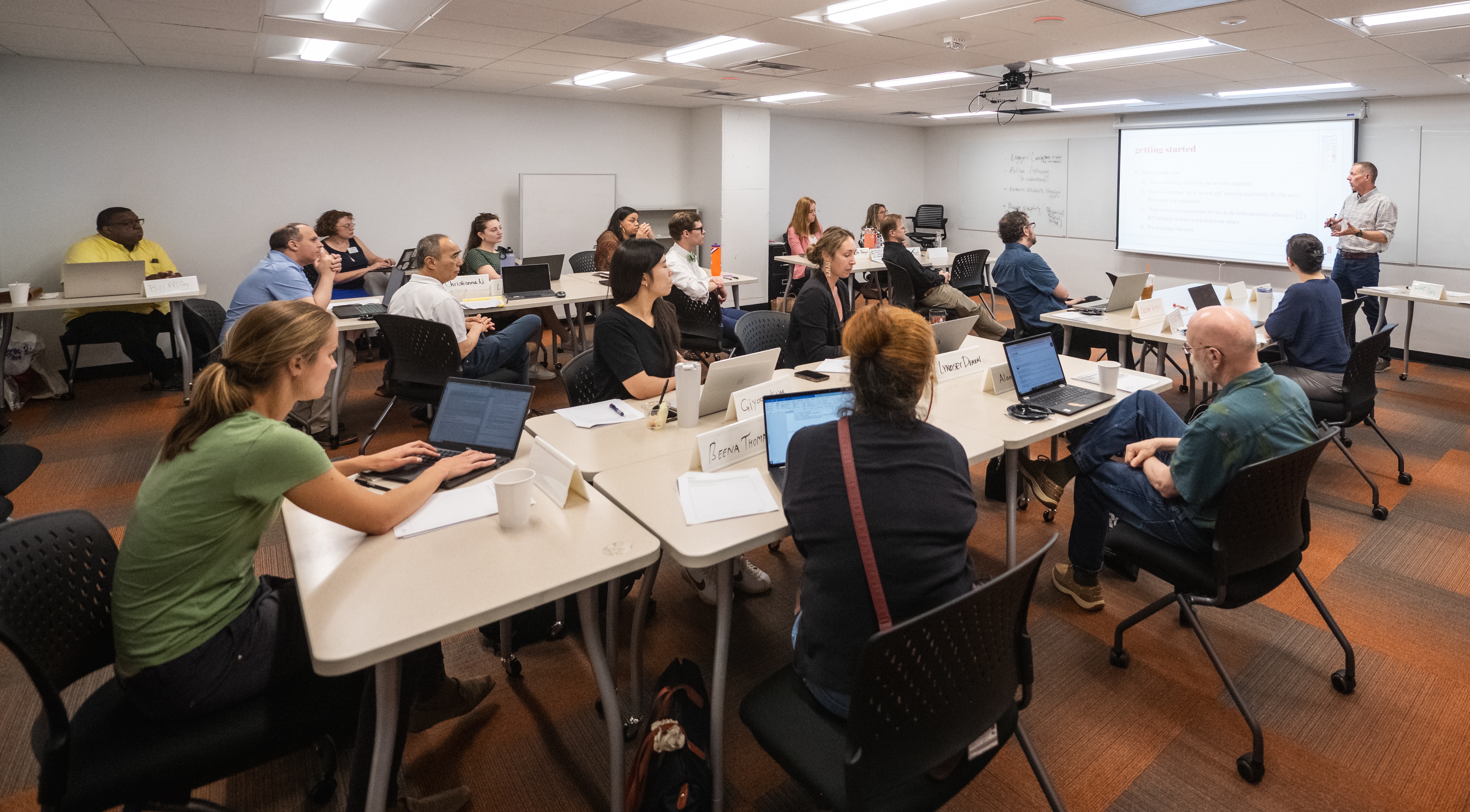 Classroom of faculty members attending the Question Project workshop