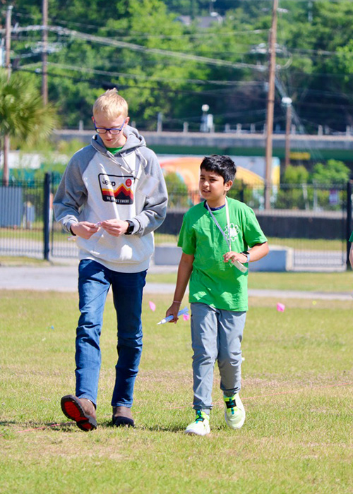 two 4h students in a field