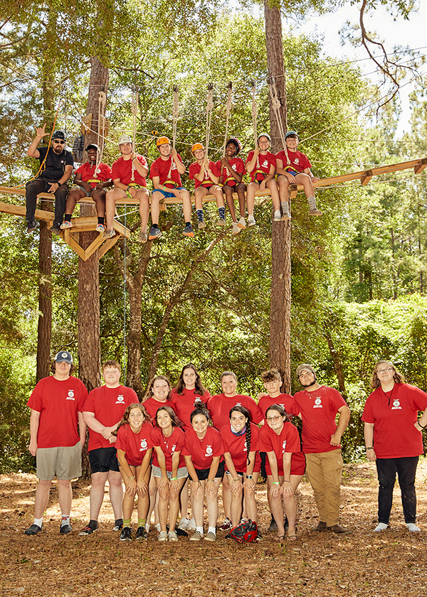 outdoor camp group photo