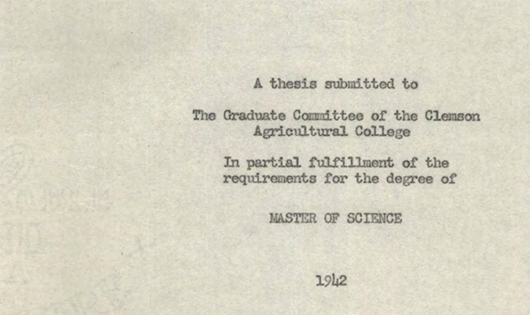 dissertation title page from 1942