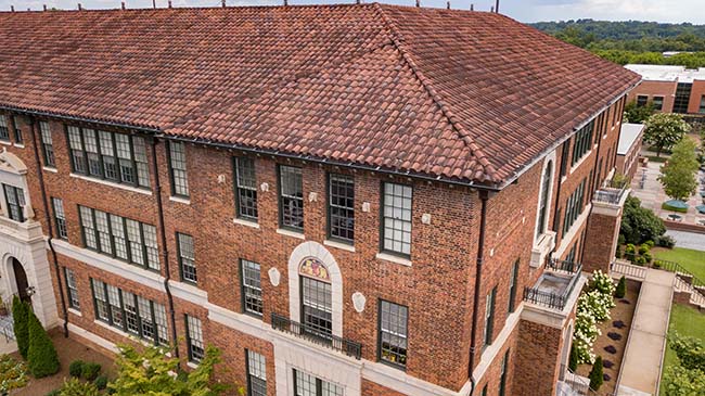 Aerial view of Riggs Hall