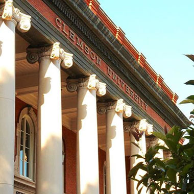 Sikes Hall with spring foliage
