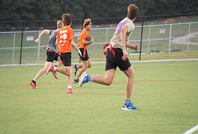 Students playing Soccer at Champions Field, Snow Family Outdoor Activities and Wellness Center