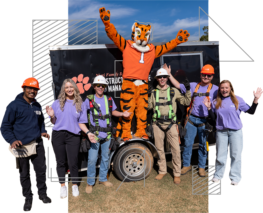 Students with Tiger Cub at Clemson Homecoming