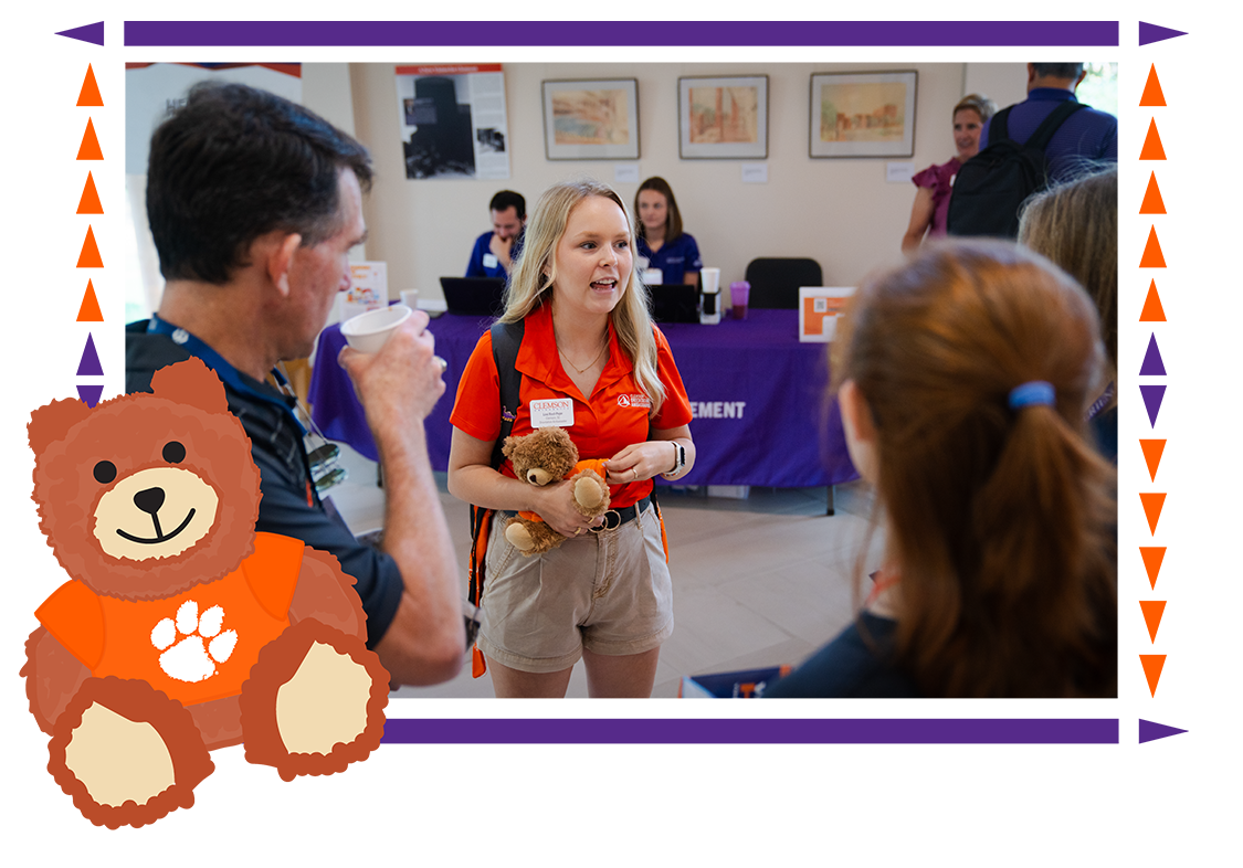 Lexi helping out Clemson Parents as Clemson University Orientation Ambassador