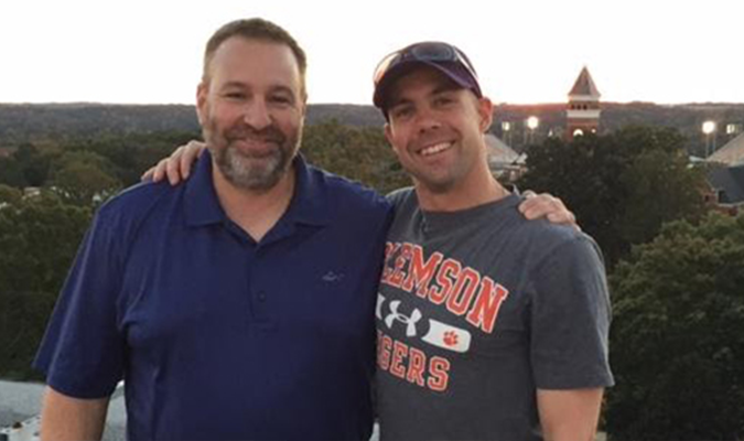 Mike M. Smalley at Clemson University Campus with his family