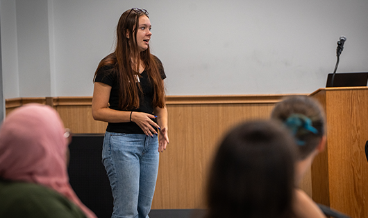 Clemson student sharing experience at Council of Students Leaders