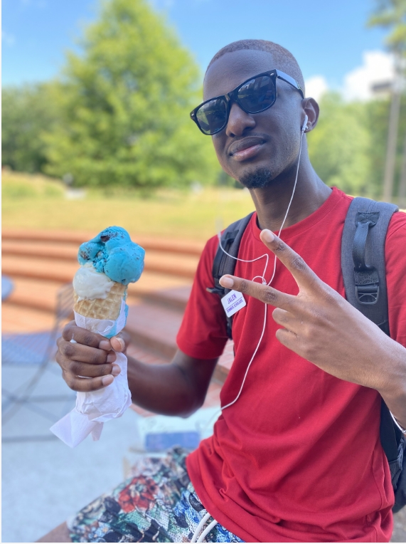 Student with Ice Cream